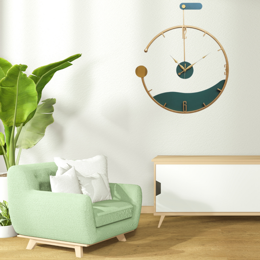 Classic C shaped Metal Wall Clock