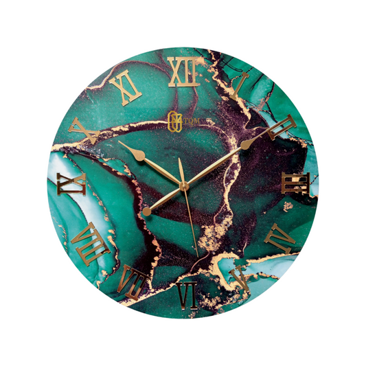 Abstract Green Colorful Epoxy Resin Wall Clock