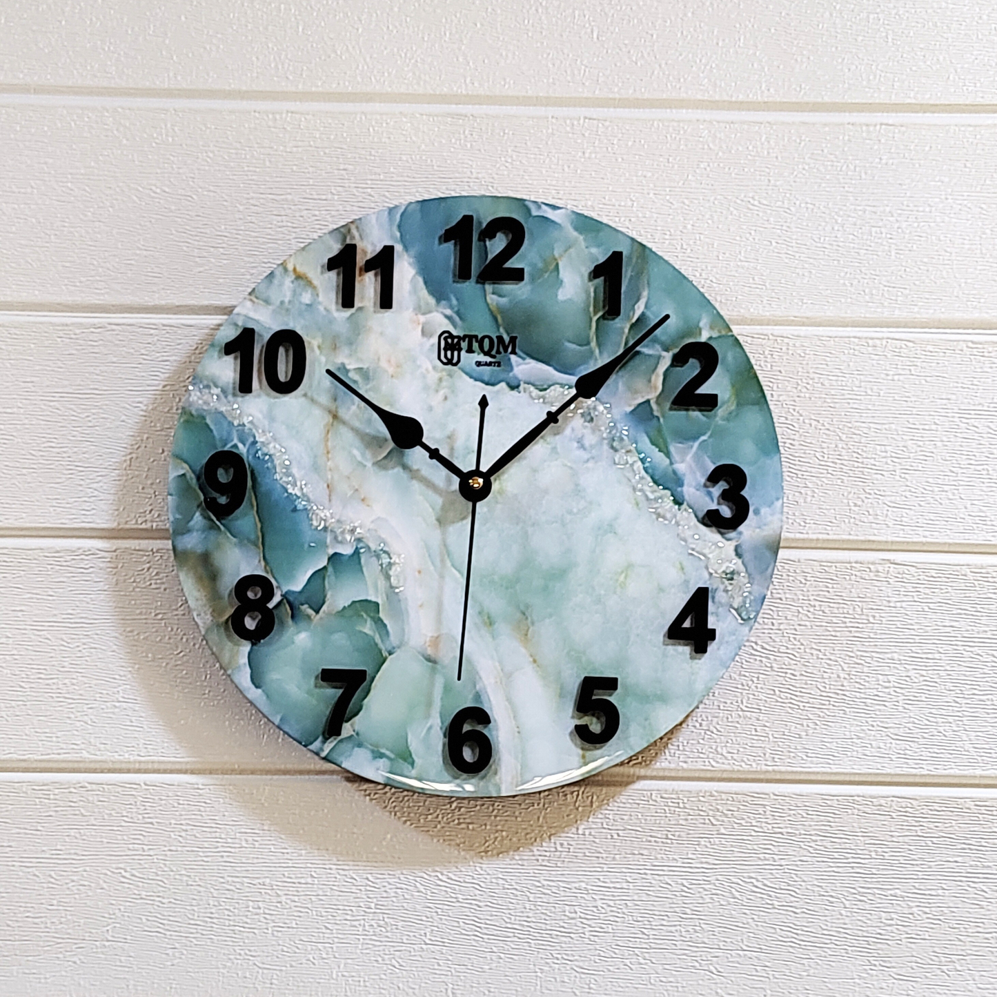 Blue geode stones Epoxy Resin Wall Clock