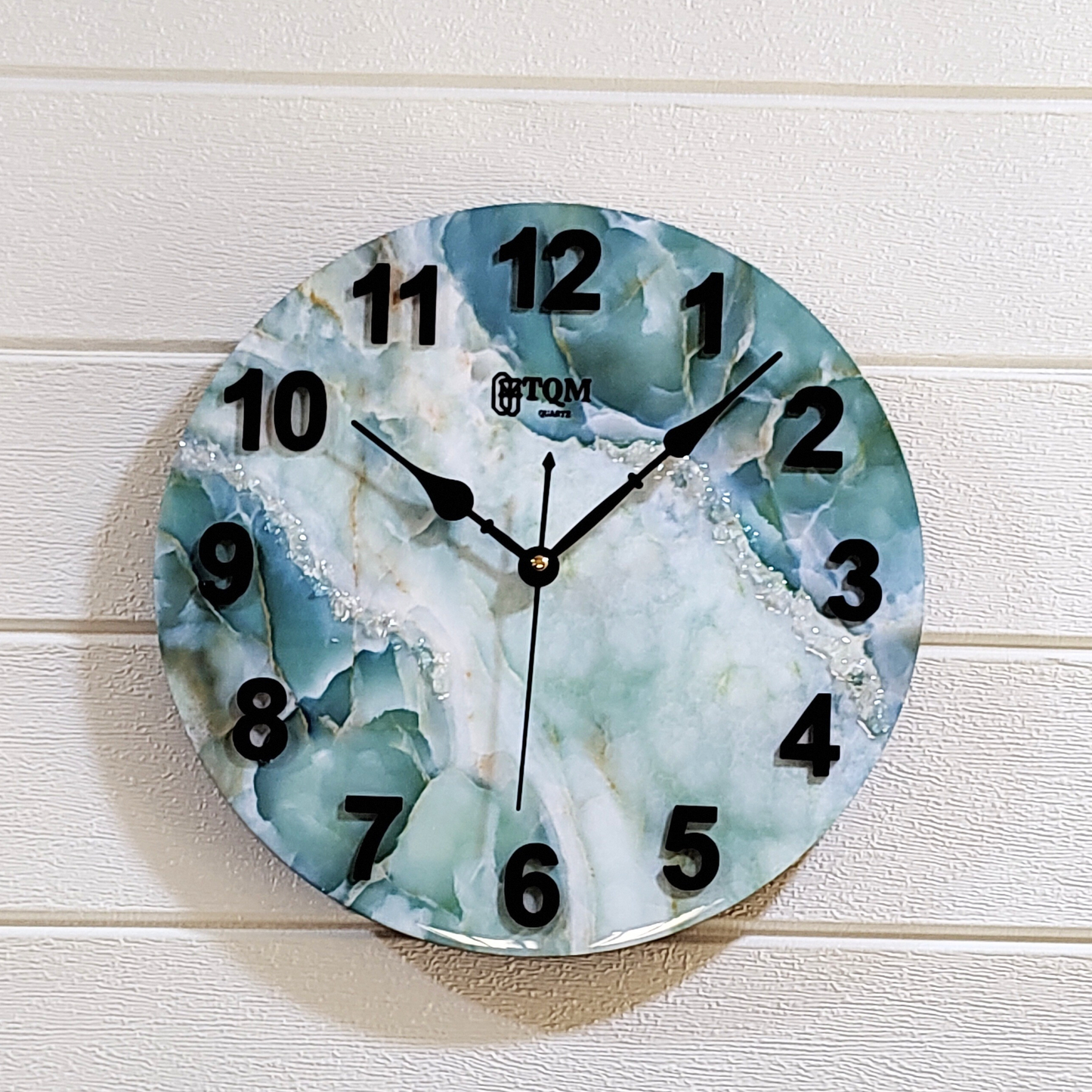 Blue geode stones Epoxy Resin Wall Clock